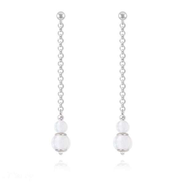 Jade Blanc - Boucles d'Oreilles