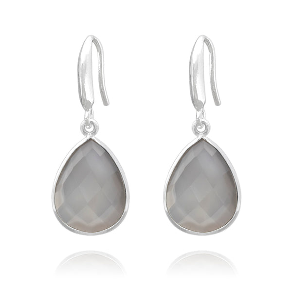 Agate Grise - Boucles d'Oreilles