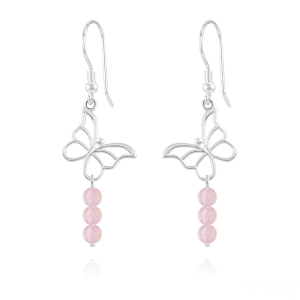 Quartz Rose - Boucles D'Oreilles