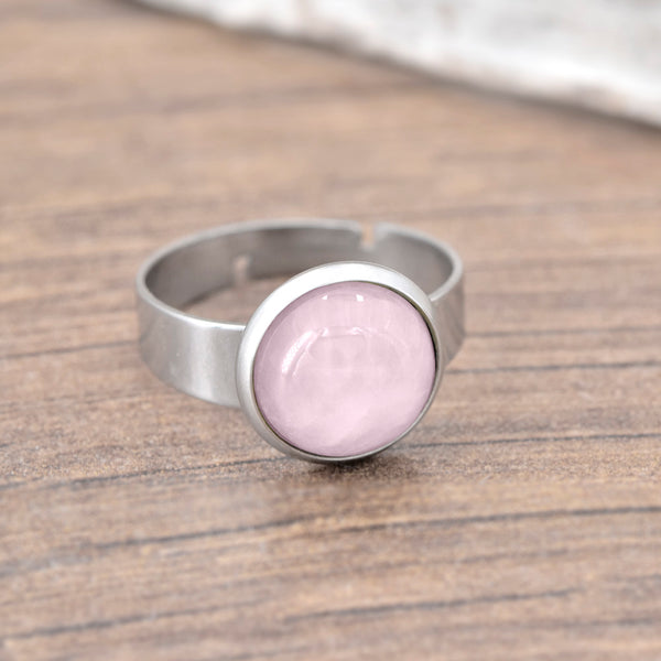 Quartz Rose - Bague Réglable