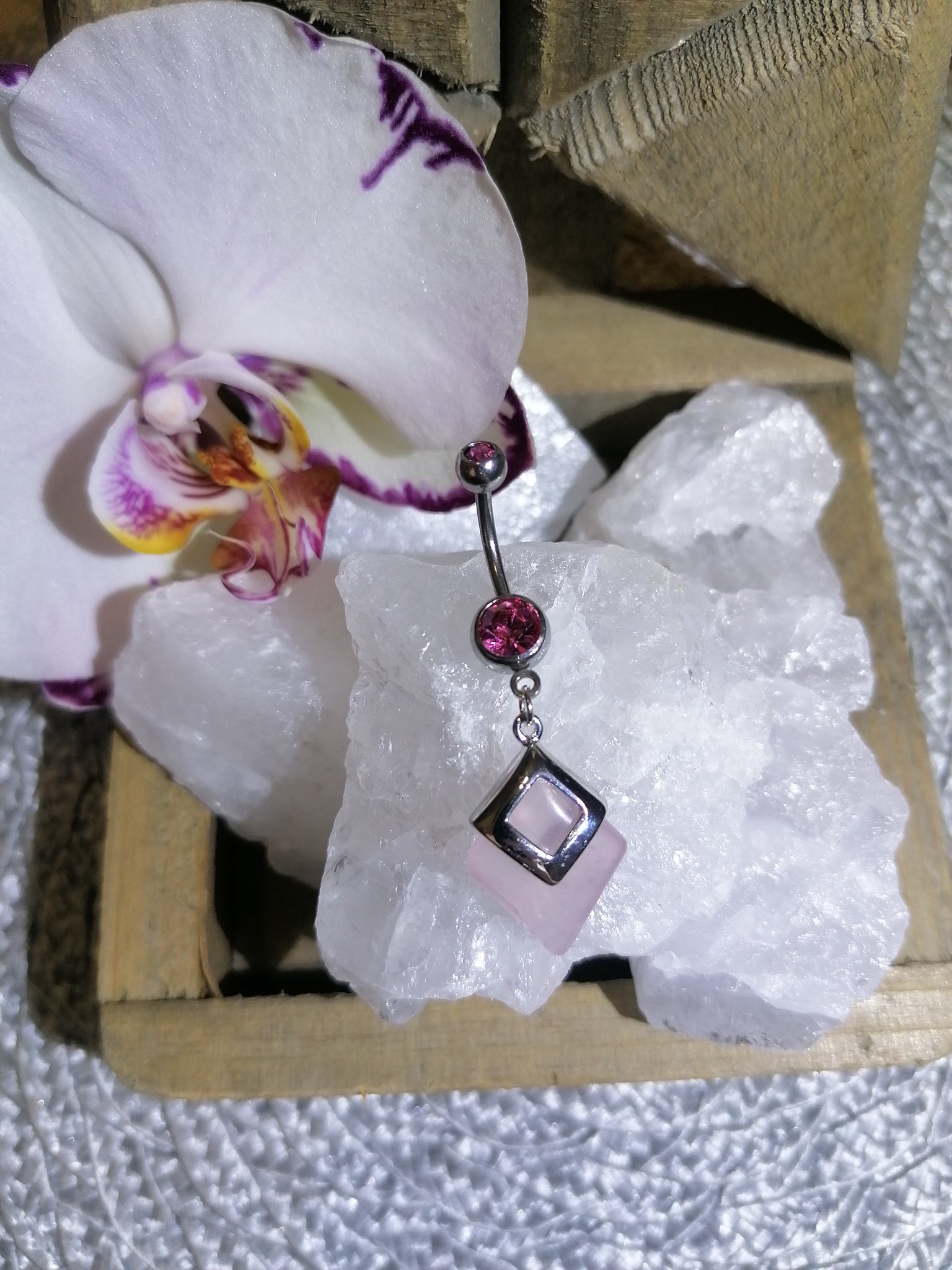 Quartz Rose - Piercing Nombril