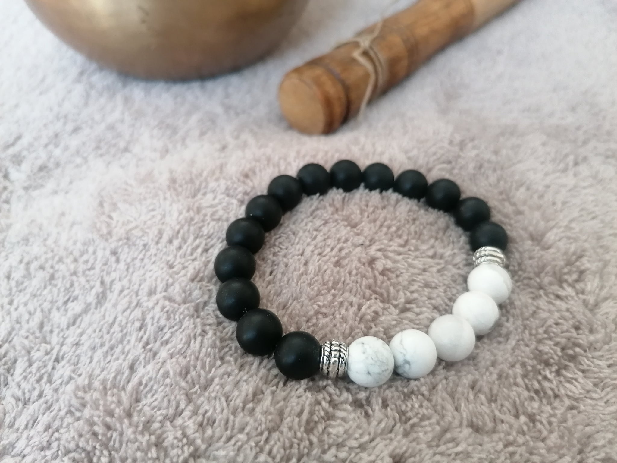 Howlite / Onyx - Bracelet Homme